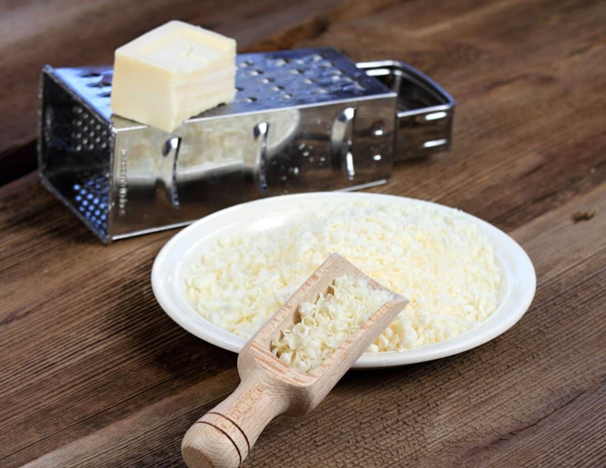 Grater and grated soap - homemade laundry detergent.