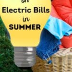 a laundry basket is full of clothes with the title inside of a lightbulb that says, "Save on electric bills in summer".