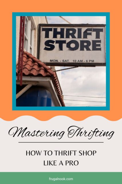 A big sign over a shop that says, "Thrift Store" - How to Thrift Shop Like a Pro.