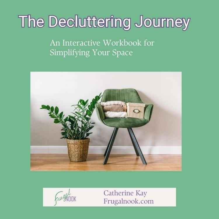The cover of the workbook, "The Decluttering Journey"