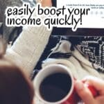 someone drinking coffee looking at their computer with the title, "7 Brilliant Ways to Make $50 Fast: Easily Boost Your Income Quickly".