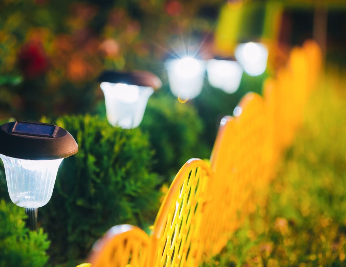 Solar powered lanterns - cheap outside DIY fall decorations.