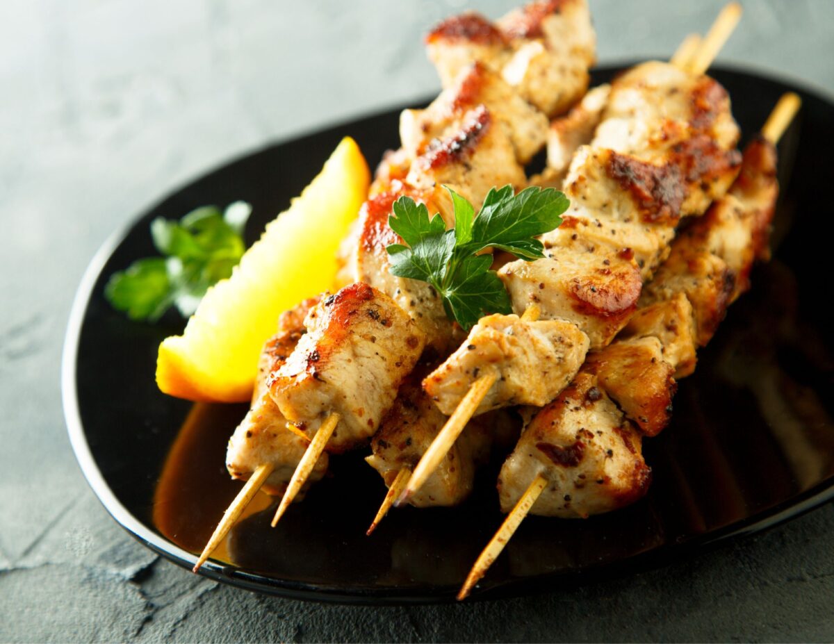 grilled chicken skwers - cheap baby shower food ideas.