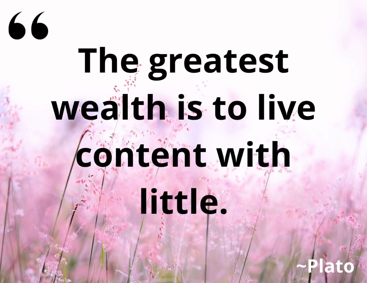 Quote: Plato: The greatest wealth is to live content with little.