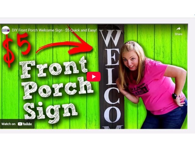 picture of youtube video on DIY front porch sign design - spring front door decor