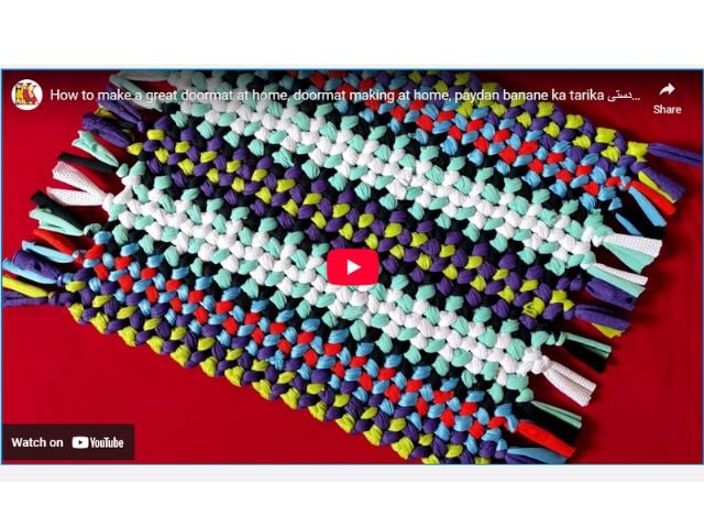 picture of video on how to make a DIY door mat - front door décor ideas