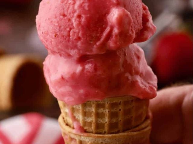 Easy Homemade Strawberry Sherbet - easy summer dessert recipes