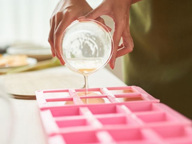 making mini soaps - baby shower favors