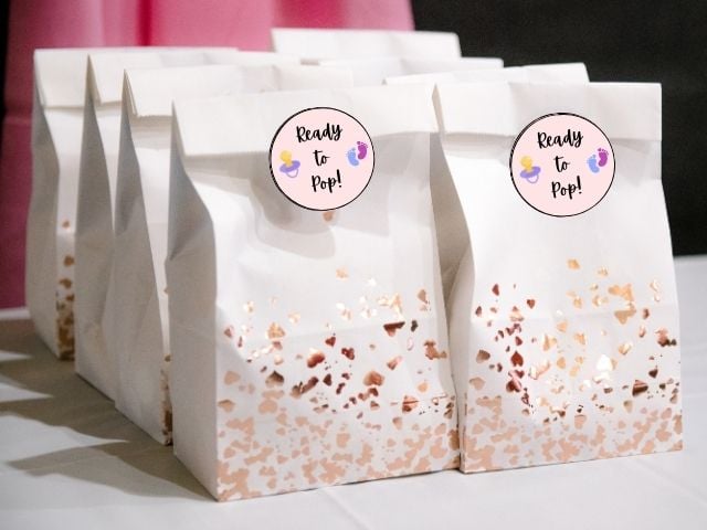 bags that have stickers that say, "Ready to Pop!"