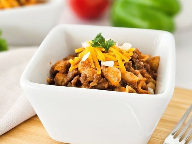 Instant Pot Taco Casserole With Pasta Shells - ground beef recipes