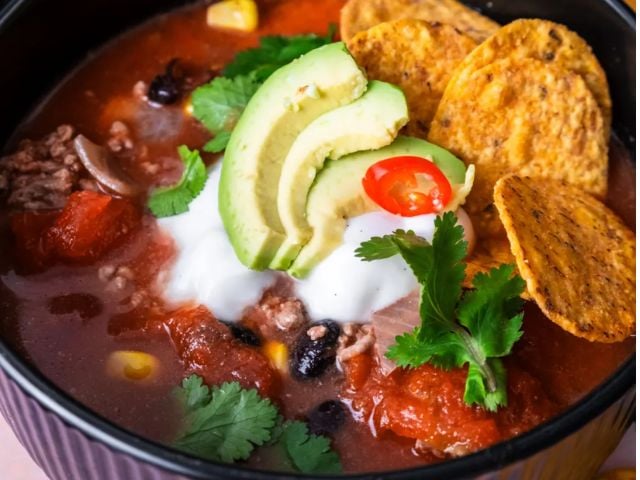 Mexican Ground Beef Taco Soup with Black Beans - ground beef recipes