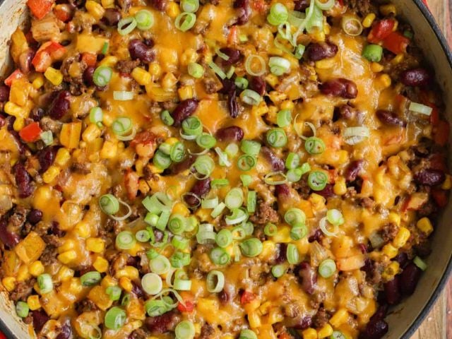 Mexican Skillet with Ground Beef - ground beef recipes
