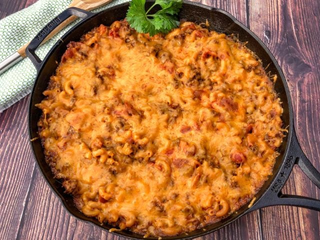 Skillet Bacon Cheeseburger Casserole - ground beef recipes
